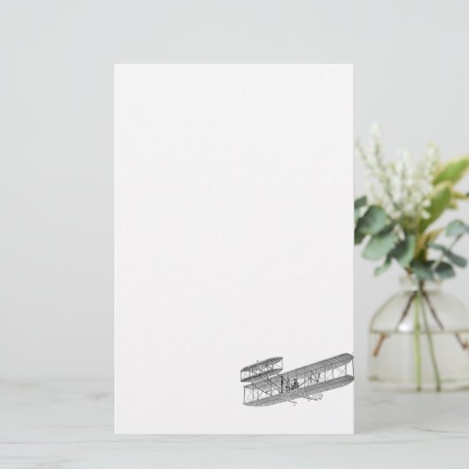 ヴィンテージの飛行機のレトロの古い複葉機の飛行機の複葉機 便箋 (スタンド正面)