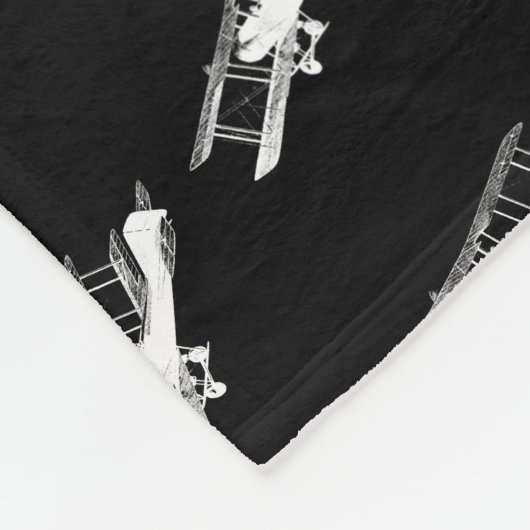 ヴィンテージの飛行機の芸術の飛んでいるな飛行機の飛行機 フリースブランケット (角)