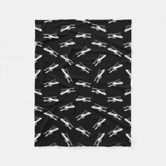 ヴィンテージの飛行機の芸術の飛んでいるな飛行機の飛行機 フリースブランケット (正面)