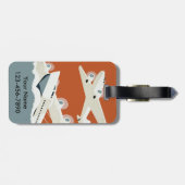 ヴィンテージの飛行機旅行カスタム ラゲッジタグ (裏面横)