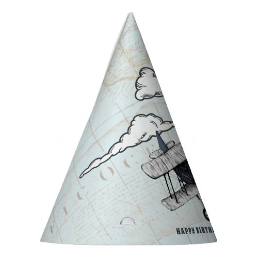 ヴィンテージの飛行機旅行子供の誕生日のパーティー パーティーハット (左)