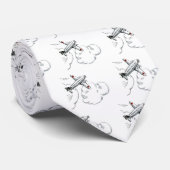 ヴィンテージの飛行機|の白黒スケッチ ネクタイ (ロール)
