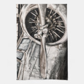 ヴィンテージの飛行機 キッチンタオル (縦)