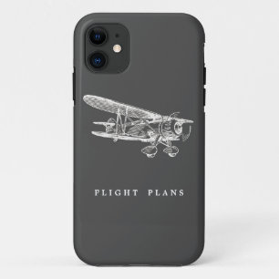 ヴィンテージの飛行機、フライトプラン iPhone 11 ケース