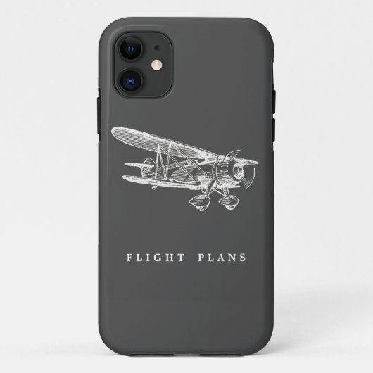 ヴィンテージの飛行機、フライトプラン Case-Mate iPhoneケース (裏面)
