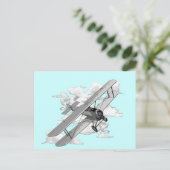 ヴィンテージの飛行機 ポストカード (スタンド正面)