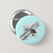 ヴィンテージの飛行機 缶バッジ (正面&裏面)