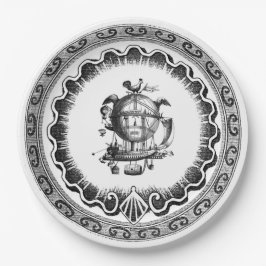 ヴィンテージの飛行船のSteampunkのデザイン ペーパープレート