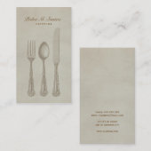 ヴィンテージの食事用器具類の平野のシンプルなケータリングのプロフェッショナル 名刺 (正面/裏面)