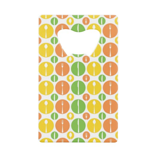 ヴィンテージの食事用器具類パターン クレジットカード栓抜き (正面)