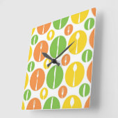 ヴィンテージの食事用器具類パターン スクエア壁時計 (傾斜)