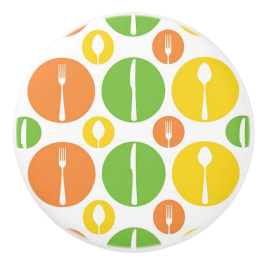 ヴィンテージの食事用器具類パターン セラミックノブ (正面)