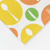 ヴィンテージの食事用器具類パターン フリースブランケット (角)