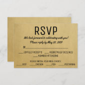 ヴィンテージの食事選択付き返信カード 出欠カード (正面/裏面)