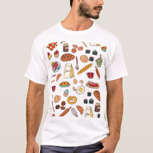 ヴィンテージの食品イラスト:シームレスパターン。 Tシャツ
