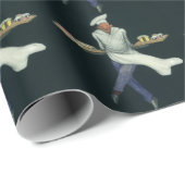 ヴィンテージの食品ビジネス、パストリーのデザートを持つパン職人 ラッピングペーパー (ロールコーナー)