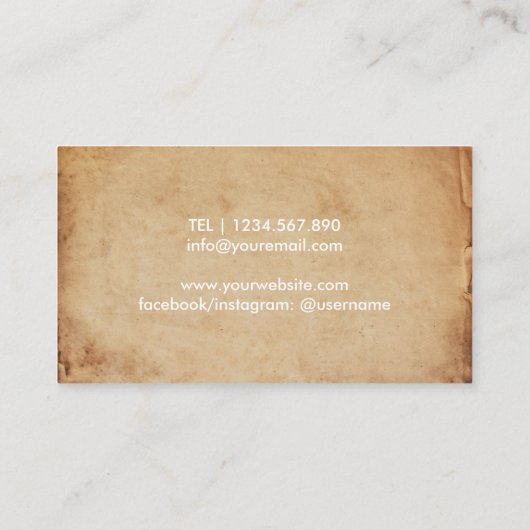 ヴィンテージの食料調達する個人的なシェフのイベント 名刺 (裏面)