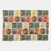 ヴィンテージの食糧はカラフルなパターンを分類します キッチンタオル (横)