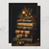 ヴィンテージの飾り付き本のスタック シーズンカード (正面/裏面)