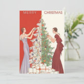 ヴィンテージの飾クリスマスツリー シーズンカード (スタンド正面)