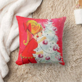 ヴィンテージの飾クリスマスデコ枕 クッション (ブランケット)