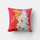 ヴィンテージの飾クリスマスデコ枕 クッション (正面)