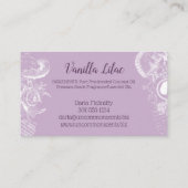 ヴィンテージの香水はローションの名刺をかぎつけます 名刺 (裏面)