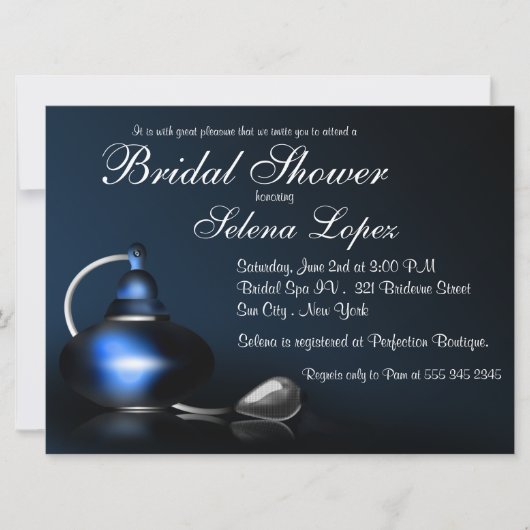 ヴィンテージの香水瓶のブライダルシャワー招待状 招待状 (正面)