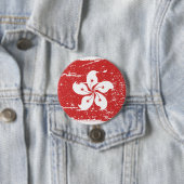 ヴィンテージの香港の旗 缶バッジ (インサイチュ)