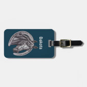 ヴィンテージの馬と蹄鉄のスケッチが描かれたバーン馬のラゲッジタグ ラゲッジタグ (正面横)