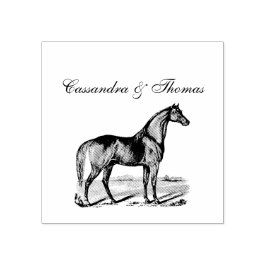 ヴィンテージの馬のスタンディング ラバースタンプ