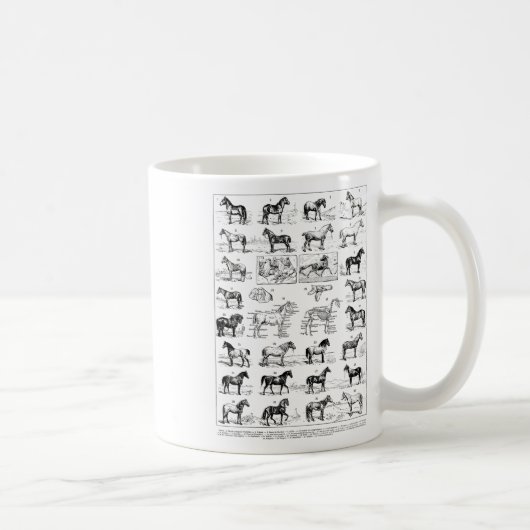 ヴィンテージの馬のタイプ馬の馬の馬リディを育成 コーヒーマグカップ (右)