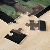 ヴィンテージの馬の乗馬の赤い乗馬のジャケット ジグソーパズル (側面)