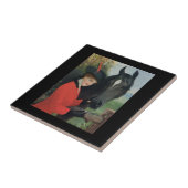 ヴィンテージの馬の女の子の赤い乗馬のジャケット タイル (側面)