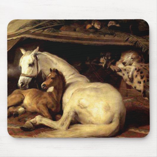 ヴィンテージの馬 マウスパッド (正面)