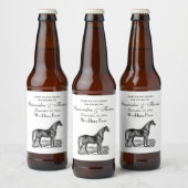 ヴィンテージの馬 立っている ビールラベル (ボトル)
