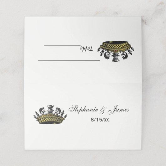 ヴィンテージの駒の色の冠 プレイスカード (外部開封)