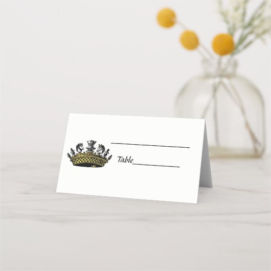 ヴィンテージの駒の色の冠 プレイスカード (裏面)