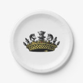 ヴィンテージの駒の色の冠 ペーパープレート (正面)