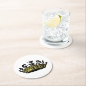 ヴィンテージの駒の色の冠 ラウンドペーパーコースター (インサイチュ)