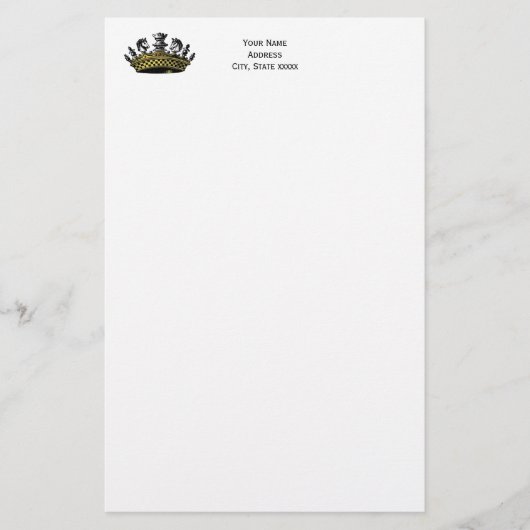 ヴィンテージの駒の色の冠 便箋 (正面)