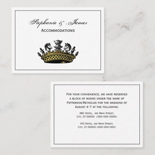 ヴィンテージの駒の色の冠 名刺 (正面/裏面)