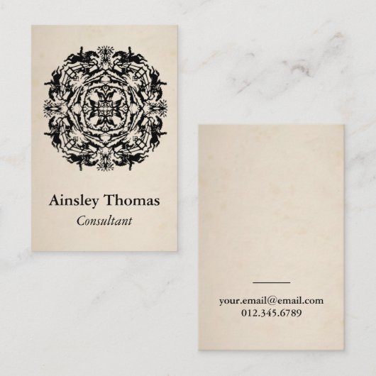 ヴィンテージの騎手の万華鏡のように千変万化するパターン 名刺 (正面/裏面)