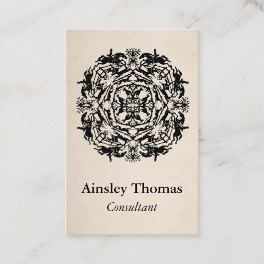 ヴィンテージの騎手の万華鏡のように千変万化するパターン 名刺 (正面)