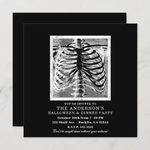 ヴィンテージの骨組は胴の体ハロウィンの骨を抜きます 招待状
