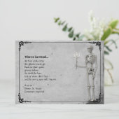 ヴィンテージの骨組ハローウィンパーティ 招待状 (スタンド正面)