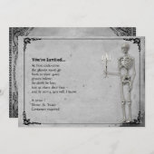 ヴィンテージの骨組ハローウィンパーティ 招待状 (正面/裏面)