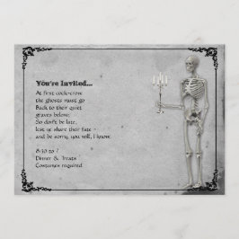 ヴィンテージの骨組ハローウィンパーティ 招待状