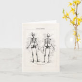 ヴィンテージの骨組人間の解剖学の骨はスカルの骨を抜きます カード (黄色い花)