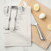 ヴィンテージの骨組人間の解剖学の骨はスカルの骨を抜きます キッチンタオル (四つ折り)